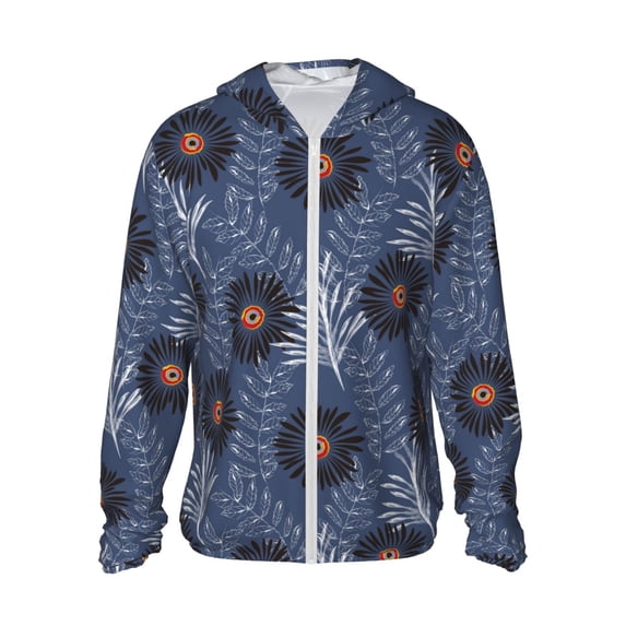 Daiia Sunflowers UPF 50+ Sun Protection Hoodie Jacket Lightweight Long Sleeve Sun Shirt for Women Men with Pocket Hiking Outdoor-X-Large