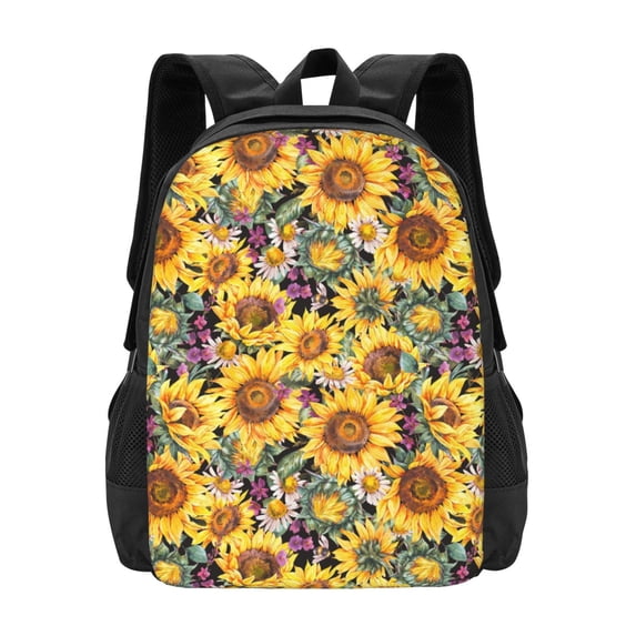 Daiia Sunflowers Vintage Backpack for Men and Women -Durable Backpack Large Capacity, Water-Resistant Bag with Adjustable Straps and Laptop Compartment