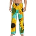 thumbnail image 1 of Daiia Sunflowers With Green Leaves Men's Sleep Pant with Pockets and Drawstring,Pajama Pants-XX-Large, 1 of 9