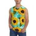 thumbnail image 1 of Daiia Sunflowers With Green Leaves Printed Men's Tank Tops,Casual Soft Sleeveless Gym Muscle Shirts Bodybuilding Tee-Small, 1 of 8