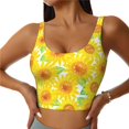thumbnail image 1 of Daiia Sunflowers2 Printed Women's Sports Bra, Breathable Activewear Bra with U-Back Design and Removable Pads, Comfortable and Supportive for Yoga, Workout-Medium, 1 of 8