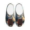 thumbnail image 1 of Daiia Sunset Airplane Travel View Print Women’s Fuzzy Slippers Memory Foam Lightweight House Shoes Cozy Loafer Flannel House Shoes-35/36, 1 of 7
