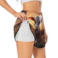 thumbnail image 1 of Daiia Sunset Calf Flower Field Pattern Women's 2 in 1 Running Shorts - Lightweight Athletic Workout Gym Yoga Shorts Liner with Phone Pockets-XX-Large, 1 of 7