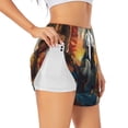 thumbnail image 1 of Daiia Sunset Meditating Bichon Frise Pattern Women's 2 in 1 Running Shorts - Lightweight Athletic Workout Gym Yoga Shorts Liner with Phone Pockets-X-Large, 1 of 7