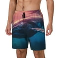 thumbnail image 1 of Daiia Sunshine Ocean Whale Mens Swim Trunks Swim Shorts Quick Dry Swim Shorts with Mesh Lining Pockets-Large, 1 of 9
