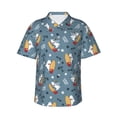 thumbnail image 1 of Daiia Surf Shark Hawaiian Shirt for Men Gentle Cotton Regular Short Sleeve Casual-Small, 1 of 9