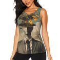 thumbnail image 1 of Daiia Surreal Floral Mindscape Printed Womens Workout Tops for Women Quick-dry Tank Tops Mesh Yoga Shirts Athletic Running Tank Tops Sleeveless Gym Clothes-XX-Large, 1 of 7