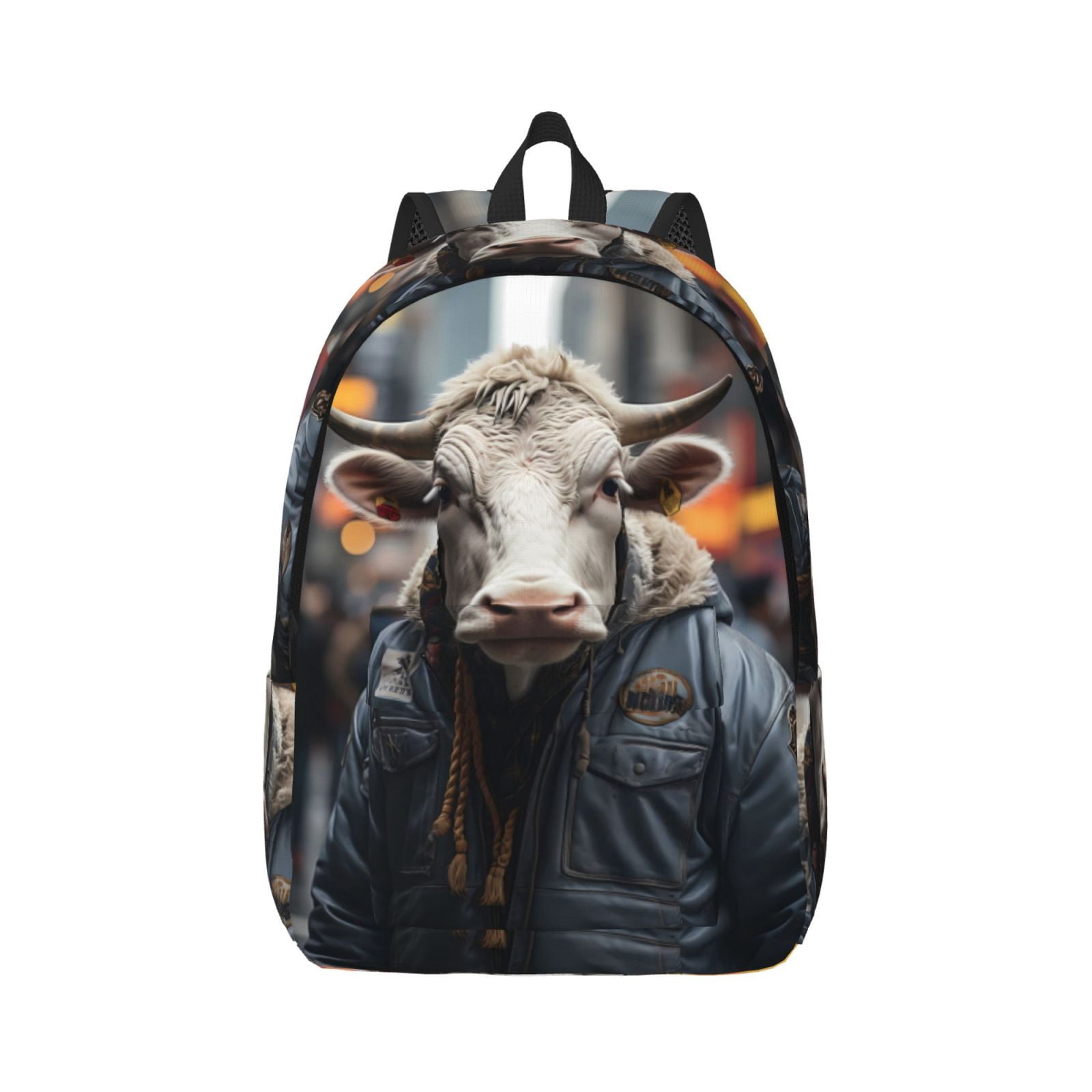 Cow Backback Daiia Surrealist Cow Vintage Canvas Backpack for Men and Women ,Hiking ...