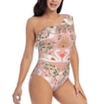 thumbnail image 1 of Daiia Swan Couple Women's One Piece Swimsuits Personalized One Shoulder Swimwear Asymmetric Ruffle Bathing Suits-Medium, 1 of 8