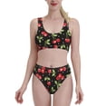 thumbnail image 1 of Daiia Sweet Red Cherry printed 2 piece Swimsuit Bikinis for Women High Waisted Racerback Bathing Suits Summer Tummy Control Scoop Neck Swimwear-XX-Large, 1 of 8