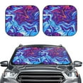 thumbnail image 1 of Daiia Swirl Print Blue Purple 2PCS Car Windshield Sun Shade, Foldable Sun Shield for Car Front Window, Auto Sun Blocker Visor Protector Universal for Truck SUV Pickup-Large, 1 of 7