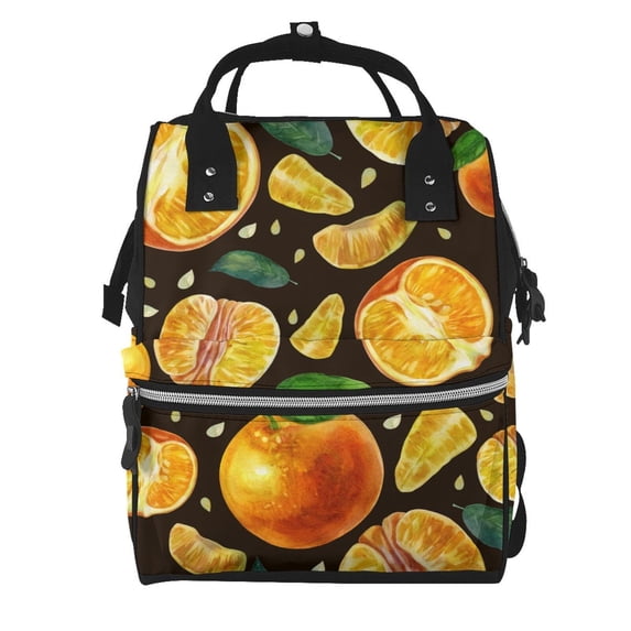 Daiia Tangerine Large Capacity Baby Bag Waterproof Stylish Diaper Bag Mummy Backpack Adjustable Straps Diaper BagBaby Essentials Bag