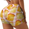 thumbnail image 1 of Daiia Tasty Toasts Pattern Women's Workout Shorts Biker Shorts - High Waisted Workout Spandex Tummy Control Gym Running Yoga Shorts-XX-Large, 1 of 8