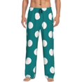 thumbnail image 1 of Daiia Teal And White Polka Dot Men's Sleep Pant with Pockets and Drawstring,Pajama Pants-XX-Large, 1 of 9