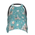 Daiia Teal Mama Llama Pattern Car Seat Cover for Babies, Mom Nursing