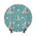 thumbnail image 1 of Daiia Teal Mama Llama Printed Pattern Ceramic Plate Dinner Plates Bone China Decorative Plates with Display Stand Art Ceramic Ornaments for Wall Hanging Decoration-7in, 1 of 6