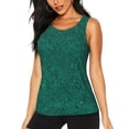 thumbnail image 1 of Daiia Teal Marble Printed Womens Workout Tops for Women Quick-dry Tank Tops Mesh Yoga Shirts Athletic Running Tank Tops Sleeveless Gym Clothes-Small, 1 of 7