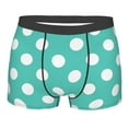 thumbnail image 1 of Daiia Teal Turquoise And White Polka Dot Men's Underwear Boxer Briefs, Cotton Stretch Moisture-Wicking Underwear-Small, 1 of 9