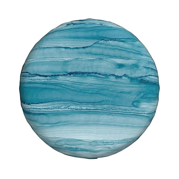 Daiia Teal Turquoise Fluid Stripes Tire Covers , Travel Trailer Camper Truck SUV Motorhome Waterproof Wheel Cover, Sun Rain Snow Protector-15 inch