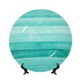 thumbnail image 1 of Daiia Teal Turquoise Printed Pattern Ceramic Plate Dinner Plates Bone China Decorative Plates with Display Stand Art Ceramic Ornaments for Wall Hanging Decoration-7in, 1 of 6