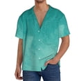thumbnail image 1 of Daiia Teal Turquoise1 Men's Linen Shirts Short Sleeve Casual Shirts Button Down Shirt for Men Beach Summer Wedding Shirt-Large, 1 of 6