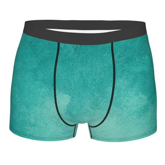 Daiia Teal Turquoise1 Men's Underwear Boxer Briefs, Cotton Stretch Moisture-Wicking Underwear-XX-Large