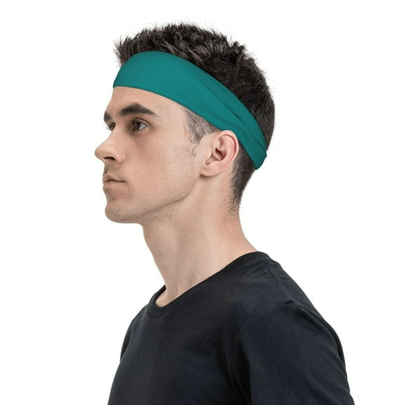 Daiia Teal printed Men's Performance Headband,Sports Headbands,Moisture Wicking Workout Headband