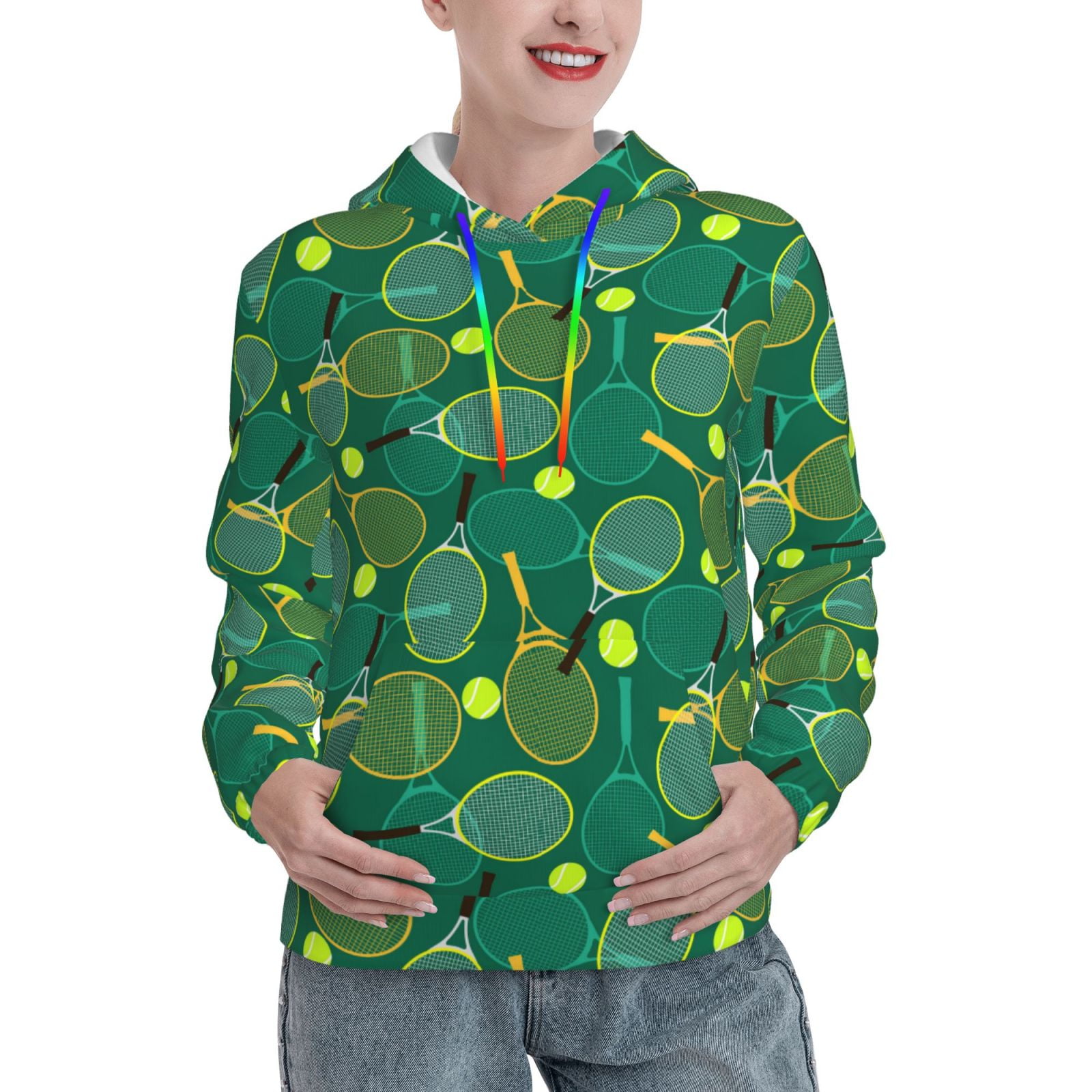 Tennis Ball Pattern Print Women's Sweatshirt