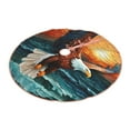 thumbnail image 1 of Daiia Textured Bald Eagle Drawing Merry Christmas Tree Skirt , Xmas Large Lace-up Tree Skirt, Santa Snowflakes Rustic Home Decorations New Year Party Farmhouse Decor-36", 1 of 7