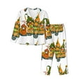 thumbnail image 1 of Daiia Thanksgiving Truck for Women's Long-Sleeved Pajama Set – Soft & Comfortable Sleepwear Button-Up Pajamas Cozy Lounge Wear-Large, 1 of 7