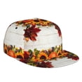 thumbnail image 1 of Daiia Thanksgiving With Autumn print Flat Bill Hats Flat Brim Trucker Cap Baseball Cap Adjustable Classic Low Profile Hat Unconstructed Plain Cap, 1 of 9