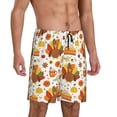 thumbnail image 1 of Daiia Thanksgiving With Turkey Mens Woven Stretch Pajama Short,Short Pajama Pants-X-Large, 1 of 7