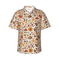 thumbnail image 1 of Daiia Thanksgiving with Food Hawaiian Shirt for Men Gentle Cotton Regular Short Sleeve Casual-X-Large, 1 of 9