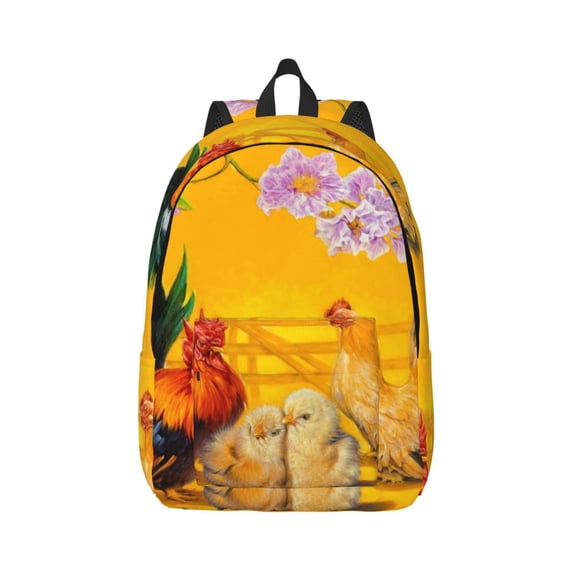 Daiia The Chicken Family Vintage Canvas Backpack for Men and Women ,Hiking Backpack,Travel Laptop Bag for School,Large Capacity Backpack