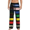 thumbnail image 1 of Daiia Thin Green Line With USA Flag Pattern Men's Sleep Pant with Pockets and Drawstring,Pajama Pants-X-Large, 1 of 6