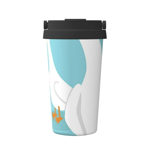 Daiia Three White Geese Printed Stainless Steel Tumbler with Lid and Straw, Double Wall Vacuum Insulated Coffee Tumbler Travel Coffee Mug with Leak Proof Lid