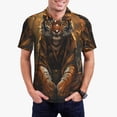 thumbnail image 1 of Daiia Tiger In The Fallen Leaf Forest Pattern Men’s Polo Shirts,Solid Deck Shirt,Classic Fit, Breathable Cotton Polo for Casual and Sport Wear-Medium, 1 of 7