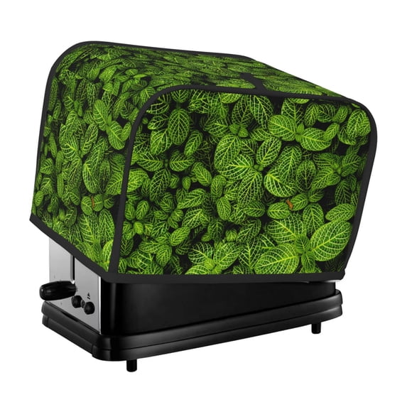 Daiia Tiny Green Fern Leaves Pattern 2 slice Toaster Cover, Toaster Appliance Dust-proof Cover For Kitchen Small Appliance Dust Cover and Fingerprint Protection