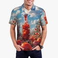 thumbnail image 1 of Daiia Tomato Field Bottle Pattern Men’s Polo Shirts,Solid Deck Shirt,Classic Fit, Breathable Cotton Polo for Casual and Sport Wear-X-Large, 1 of 7