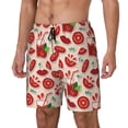 thumbnail image 1 of Daiia Tomatoes Mens Swim Trunks Swim Shorts Quick Dry Swim Shorts with Mesh Lining Pockets-X-Large, 1 of 9