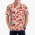 thumbnail image 1 of Daiia Tomatoes Pattern Men’s Polo Shirts,Solid Deck Shirt,Classic Fit, Breathable Cotton Polo for Casual and Sport Wear-X-Large, 1 of 7
