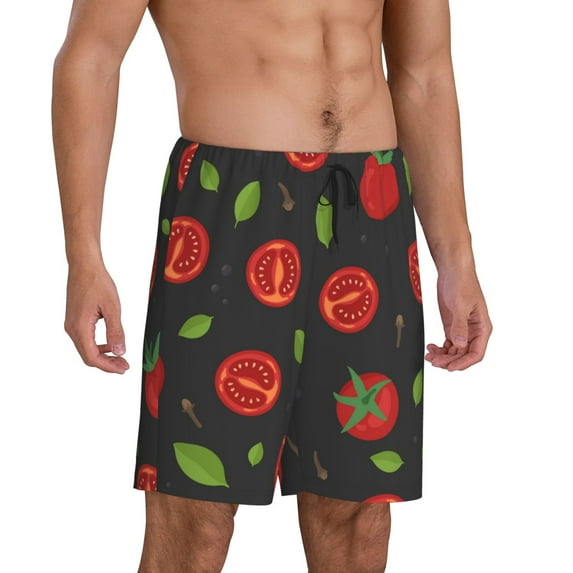 Daiia Tomatoes1 Mens Woven Stretch Pajama Short,Short Pajama Pants-4X-Large