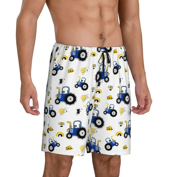 Daiia Tractor And Vehicle Mens Woven Stretch Pajama Short,Short Pajama Pants-4X-Large