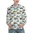 thumbnail image 1 of Daiia Tractor and Dumper Pattern Women's Fashion Hoodies & Sweatshirts with Kangaroo Pocket Hooded Sweatshirt with Eye-catching Drawstrings-X-Large, 1 of 7