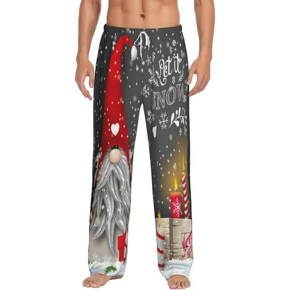 Daiia Traditional Scandinavian Dwarf Men's Sleep Pant with Pockets and Drawstring,Pajama Pants-X-Large