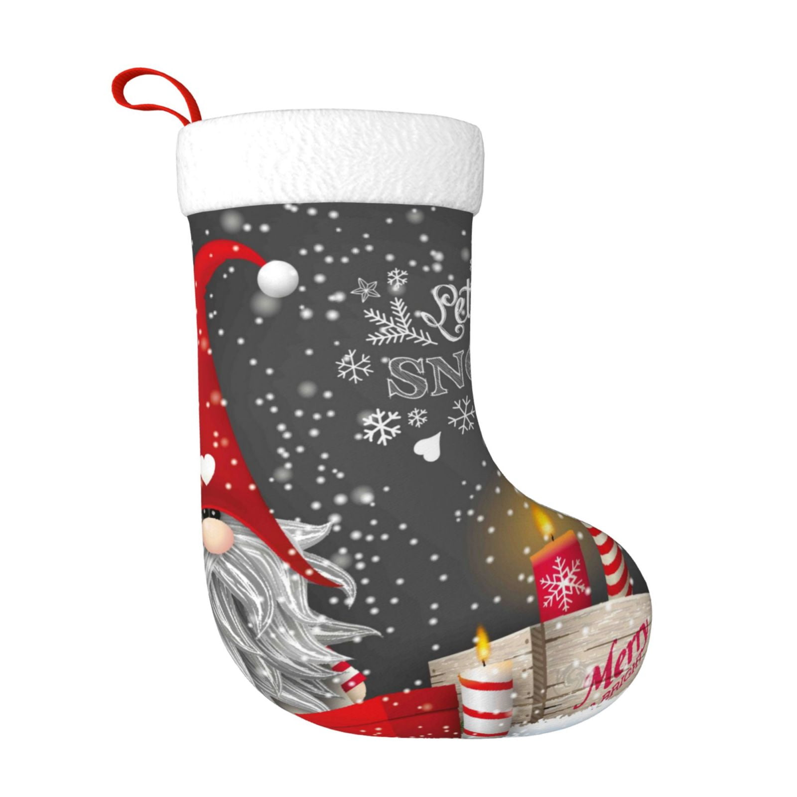 Daiia Traditional Scandinavian Dwarf Print Christmas Stocking，18"Large ...