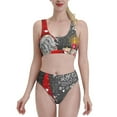 thumbnail image 1 of Daiia Traditional Scandinavian Dwarf printed 2 piece Swimsuit Bikinis for Women High Waisted Racerback Bathing Suits Summer Tummy Control Scoop Neck Swimwear-Medium, 1 of 8