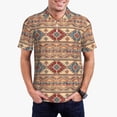 thumbnail image 1 of Daiia Traditional Tribal Aztec Pattern Men’s Polo Shirts,Solid Deck Shirt,Classic Fit, Breathable Cotton Polo for Casual and Sport Wear-, 1 of 9