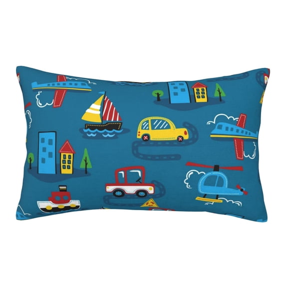 Daiia Transportations with Buildings Bedding Waterproof Pillow Protector Zippered Queen – Bed Bug Proof Pillow Encasement-14"x20"