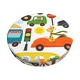 thumbnail image 1 of Daiia Transports with Animals Stool Covers Round,Round Bar Stool Covers Waterproof Bar Chair Covers Washable Stool Cushion Slipcover for 12-14 Inch Chair-13 inch, 1 of 7